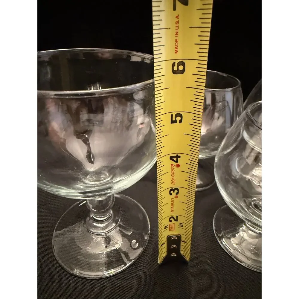 Vintage MCM Crystal Brandy Snifters - Set of 3 Matching + 1 Coordinating Glass